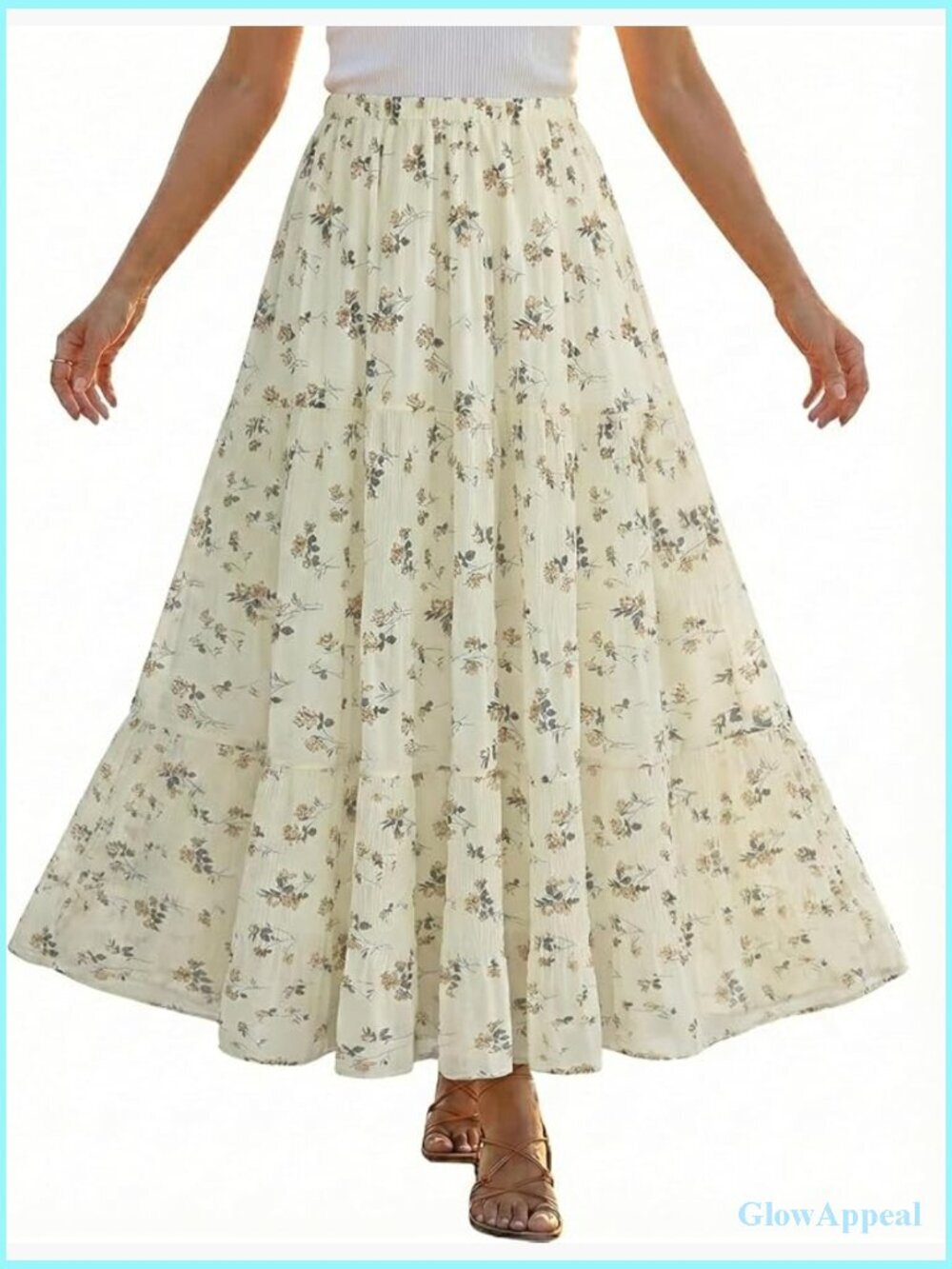 Chiffon Pleated Maxi Skirt Women Elastic High Waisted Flowy Long Skirt Lined